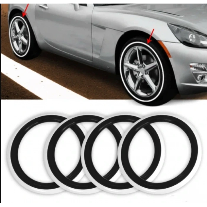 Toptan Araç Oto Lastik Yanak Lastik Yanağı Siyah-Beyaz Renk Jant Seçiniz