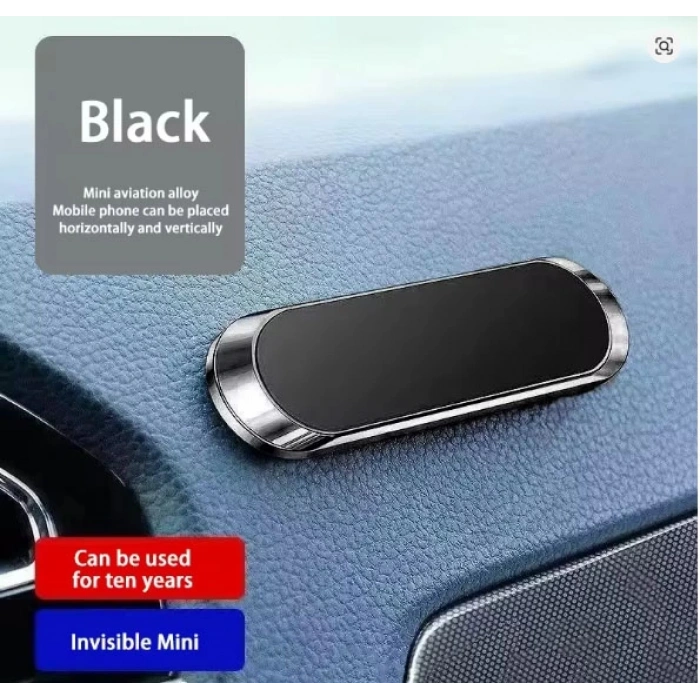 Toptan Araç Telefon Tutucu Mıknatıslı Düz Model Krom Çerçeve
