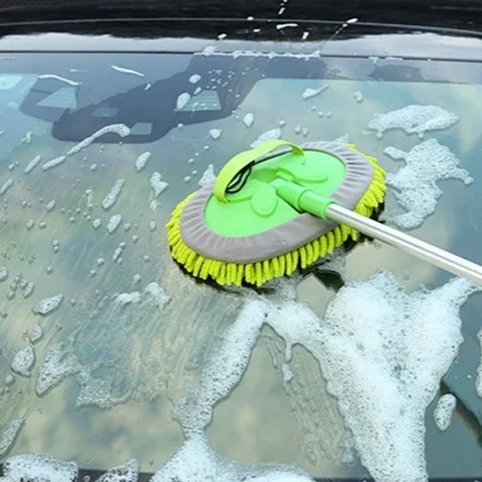 Toptan Araç Yıkama Mopu Yedek Başlıklı Araç Yıkama Fırçası Süngeri Mikrofiber 1metre Ayarlanabilir