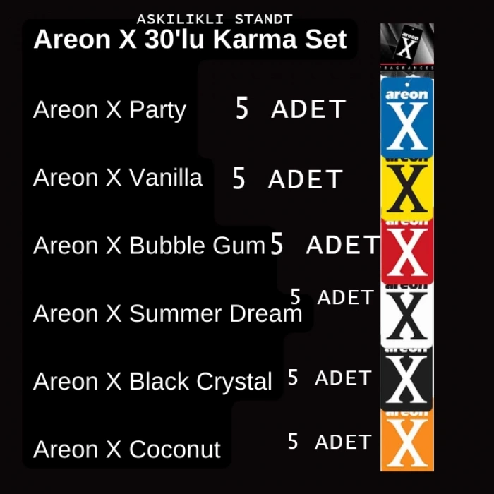 Toptan Areon Koku 30 Lu Stand Her Modelden 5er Adet