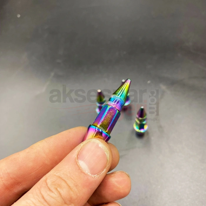 Toptan Bukalemun Renk Sivri Sibop Kapağı Metal Alemınyum İthal Ürün