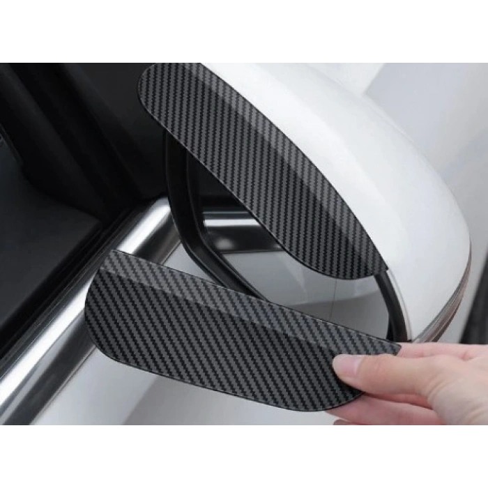 Toptan Dikiz Aynası Yağmur Siperliği Yağmur Kar Koruyucu Carbon Desen 2 Adet