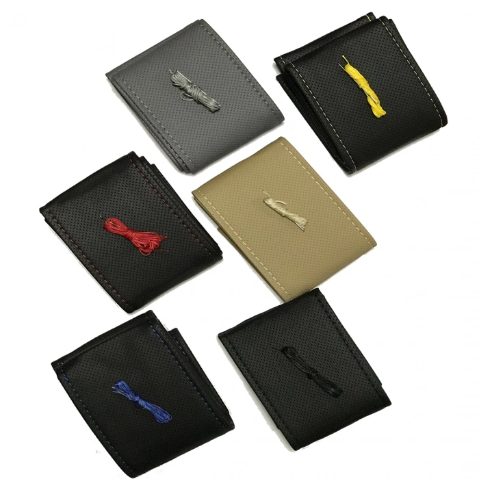 Toptan Dikme Direksiyon Kılıfı Delikli Deri Eco Model Poşetli