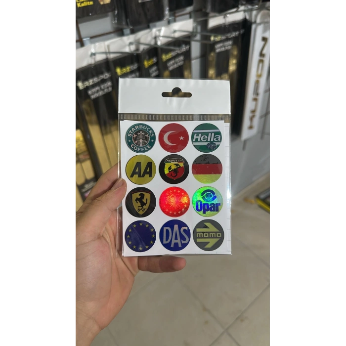 Toptan Hologram Sticker Plaka Pulları DijitalBaskı 12Adet