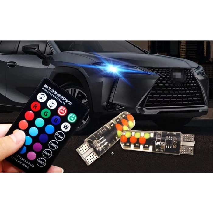 Toptan Kumandalı T10 Rgb Benekli Led Ampül Renkli Kaliteli