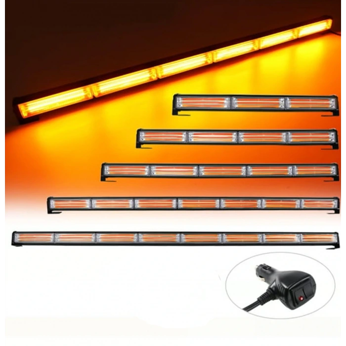 Toptan Led Bar Turuncu Renk 6sıra Cob Led 90cm Çakarlı Modlu