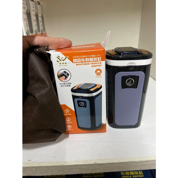 Toptan Lüks Araç İçi Küllük Güneş Enerjili Çakmaklı HT924