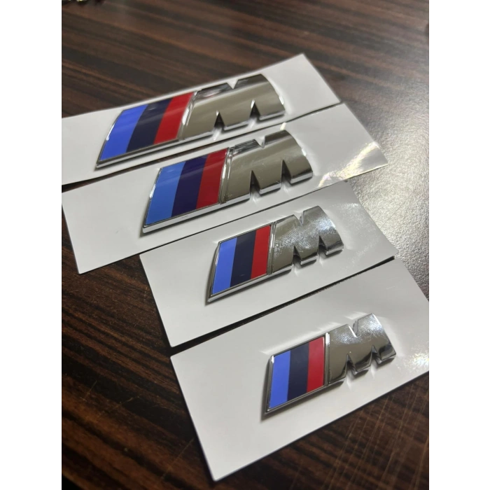 Toptan M Logo Çamurluk Bmw M Logo Bagaj Logosu 4 Boy Krom Renk Orjinal Tip