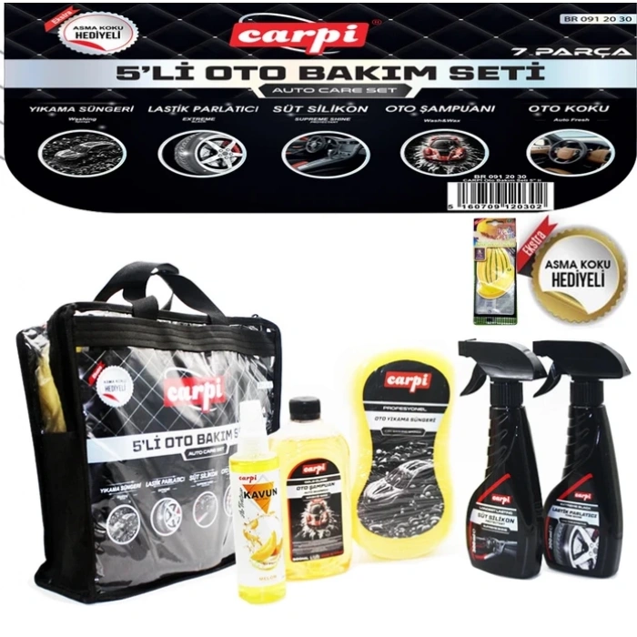 Toptan Oto Bakım Seti 5 Li Çantalı Koku Hediyeli