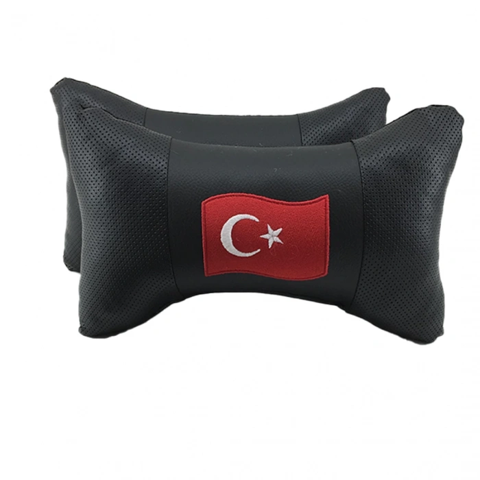 Toptan Oto Boyun Yastığı Deri Logolu 2 Li