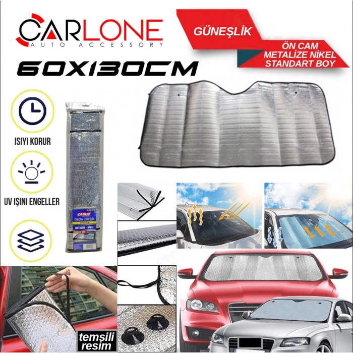 Toptan Oto Cam Güneşlik Ön Standart Lüks Balonlu 60x130cm