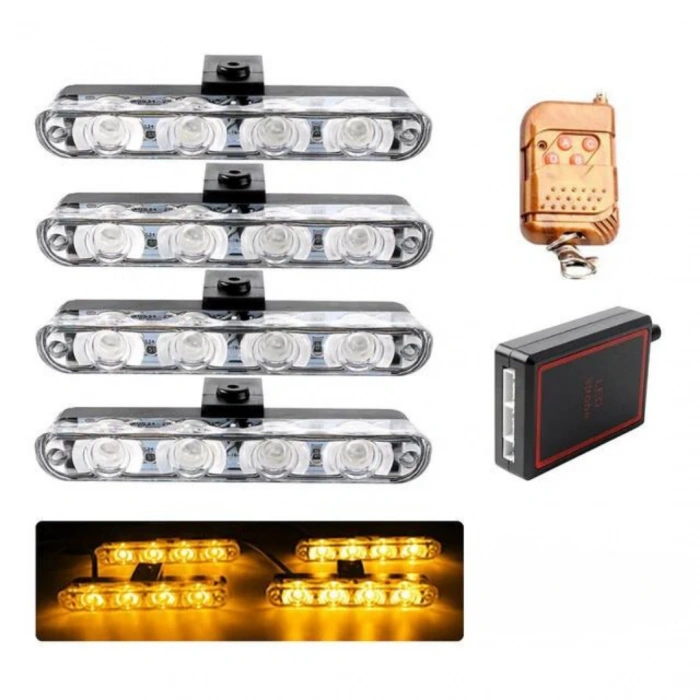 Toptan Panjur İçi Çakar Lamba Turuncu Renk Uzaktan Kumandalı