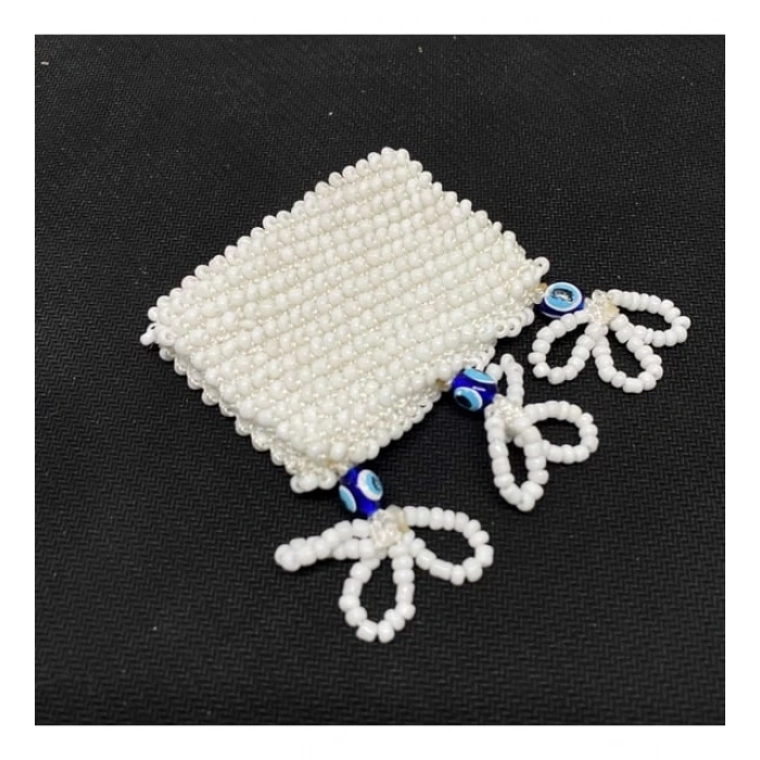 Toptan Sallama Sinyallik Boncuk Beyaz Renk El Örmesi