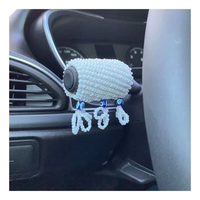 Toptan Sallama Sinyallik Boncuk Beyaz Renk El Örmesi