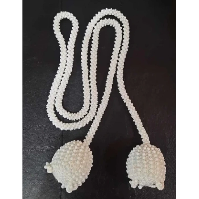 Toptan Sallama Uzun Boncuk Beyaz Renk El Örmesi