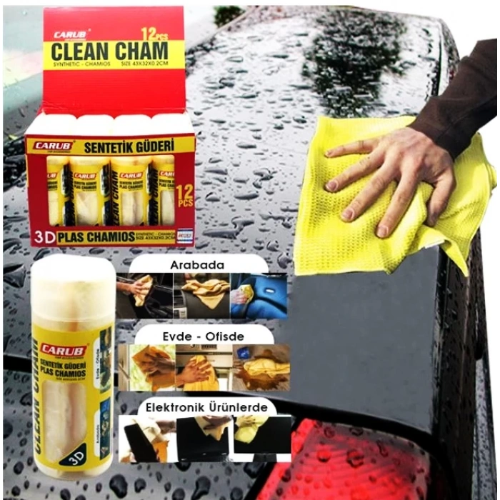 Toptan Sentetik Güderi Bez 43x32cm Kutulu Kanebo Tip 1 Adet