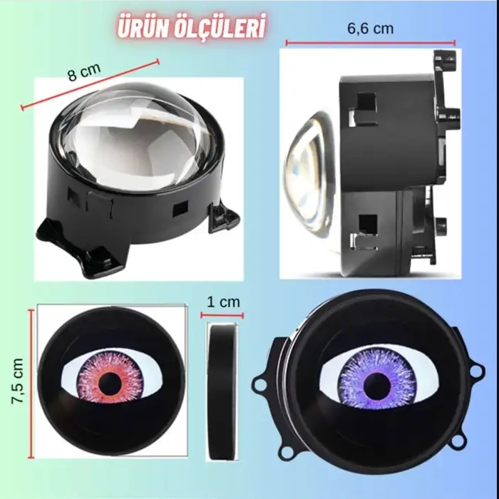 Toptan Şeytan Göz Mercek Animasyonlu Kumandalı 2 Adet