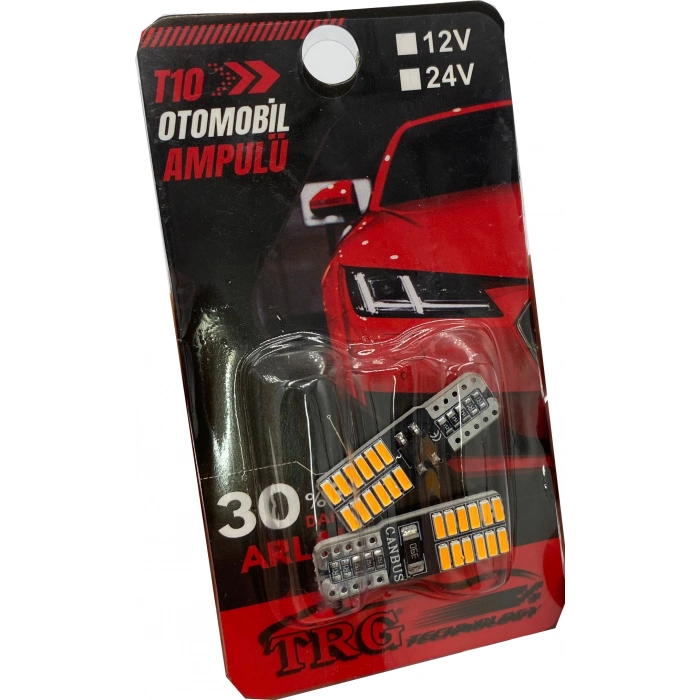 Toptan T10 Turuncu Led Ampül 24 Ledli Smd 12V