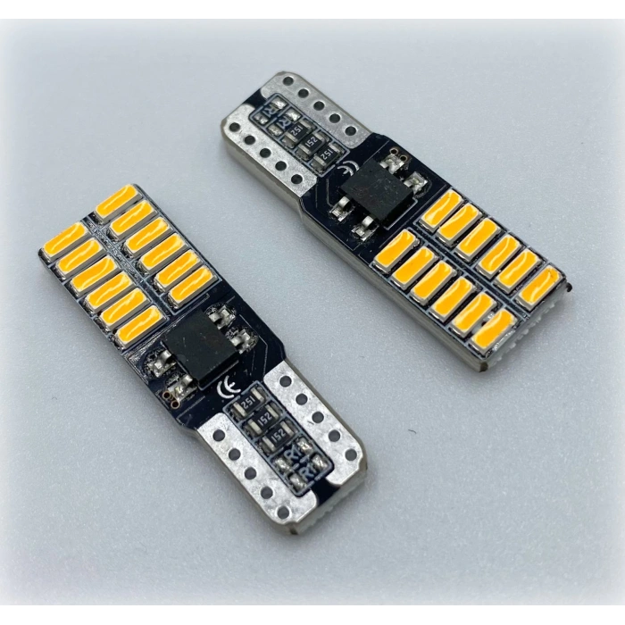 Toptan T10 Turuncu Led Ampül 24 Ledli Smd 12V