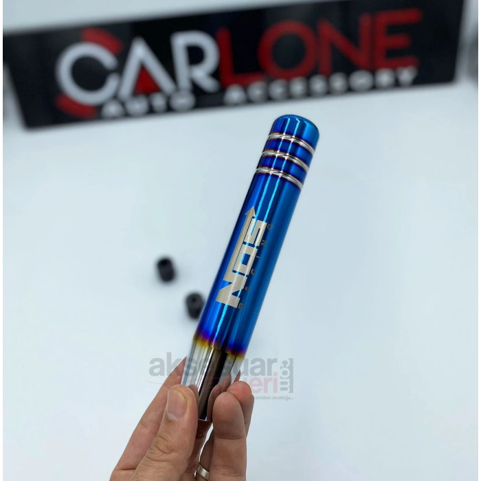 Toptan Yanık Uçlu Mavi 18cm Vites Topuzu Nos Desenli 2 Model