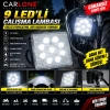 Toptan 9 LED Kare Çalışma Lambası – 12V Beyaz Işık Çakarsız
