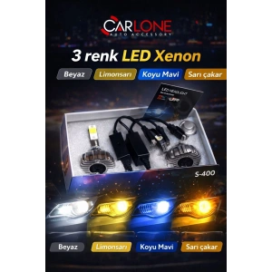 Toptan 3 Renk Led Xenon Beyaz-Sarı-BuzMavi H4 Soket