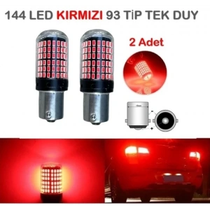 Toptan 144 Led Kırmızı Stop Ampülü Tek Duy