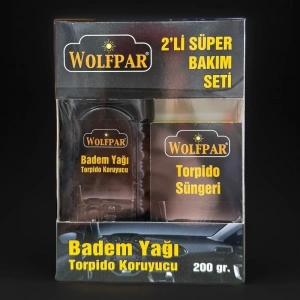 Toptan Araç Badem Yağı Seti Süngerli Parlatıcı 200Gr
