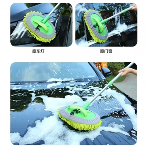 Toptan Araç Yıkama Mopu Yedek Başlıklı Araç Yıkama Fırçası Süngeri Mikrofiber 1metre Ayarlanabilir