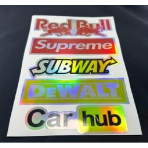 Toptan Arka Cam Sticker Yazı Hologram Set 2 Li Paket