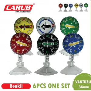 Toptan Dekor Pusula 6 Lı Paket Işıksız Vantuzlu Renkli 6Adet