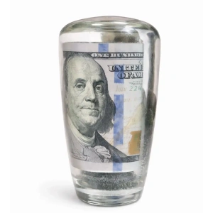 Toptan Dolar Motifli Epoksi Şeffaf Vites Topuzu