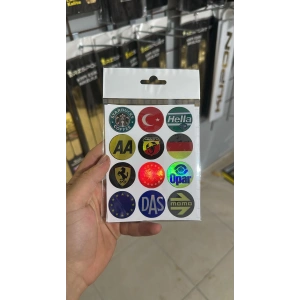 Toptan Hologram Sticker Plaka Pulları DijitalBaskı 12Adet