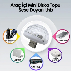 Toptan Mini Usb Çıkışlı Disko Topu Sese Duyarlı