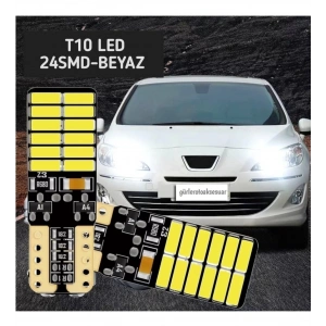 Toptan T10 Led Beyaz Ampül 24 Ledli Smd 12V