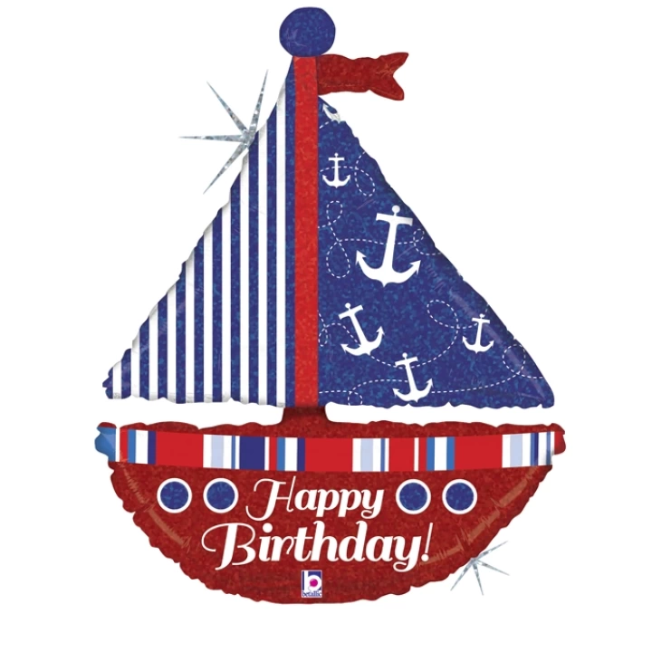 Folyo Balon Grabo 37 P. Nautical Birthday Sailboa