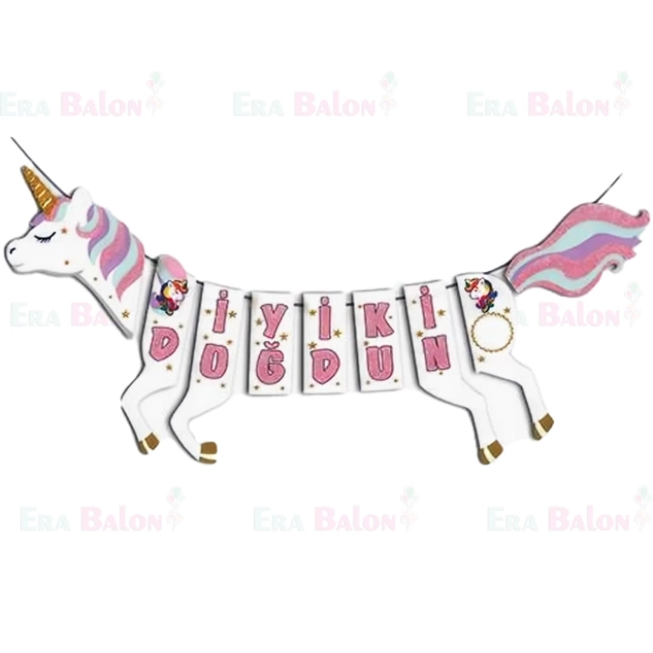 Banner 3D Unicorn İyi Ki Doğdun