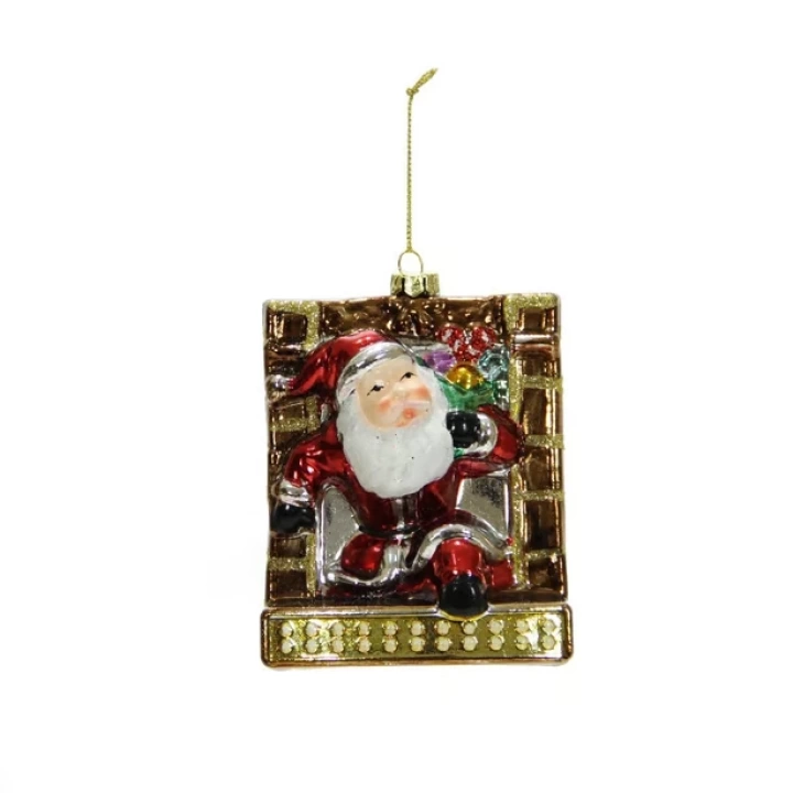 Yılbaşı Süs Şömineden Çıkan Noel Baba 10 Cm