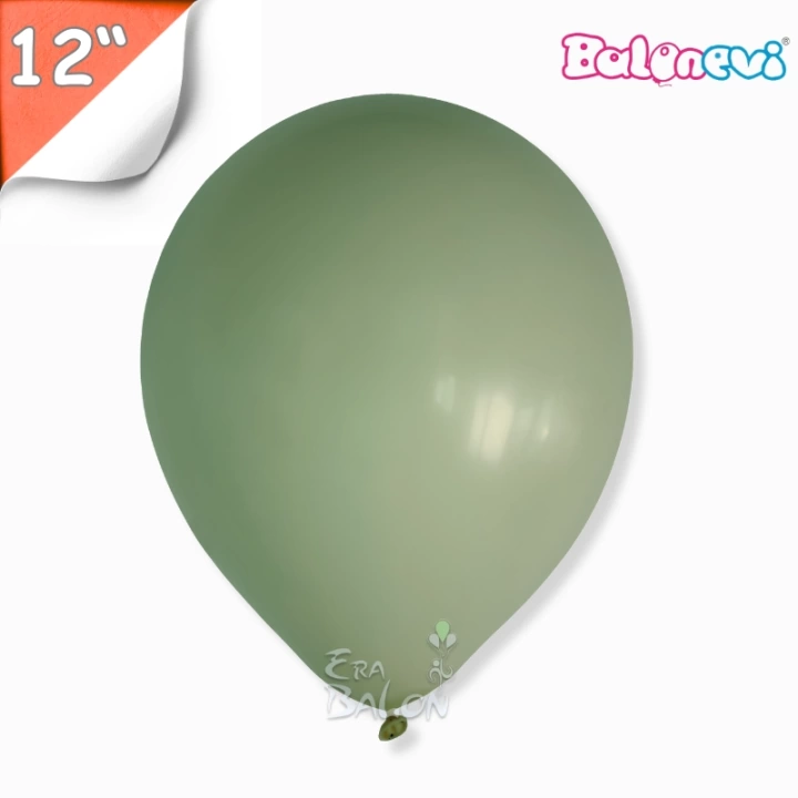 Pastel 12 Balon Balonevi Küf Yeşili