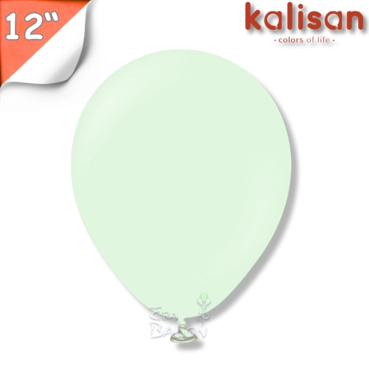 Makaron 12 Balon Kalisan Solgun Yeşil (Macaron Pale Green)