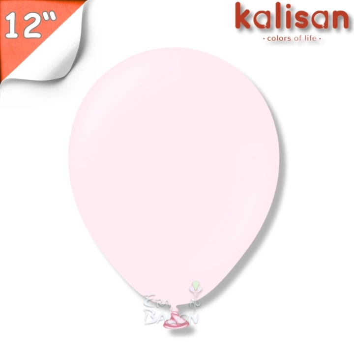 Makaron 12 Balon Kalisan Solgun Pembe (Macaron Pale Pink)