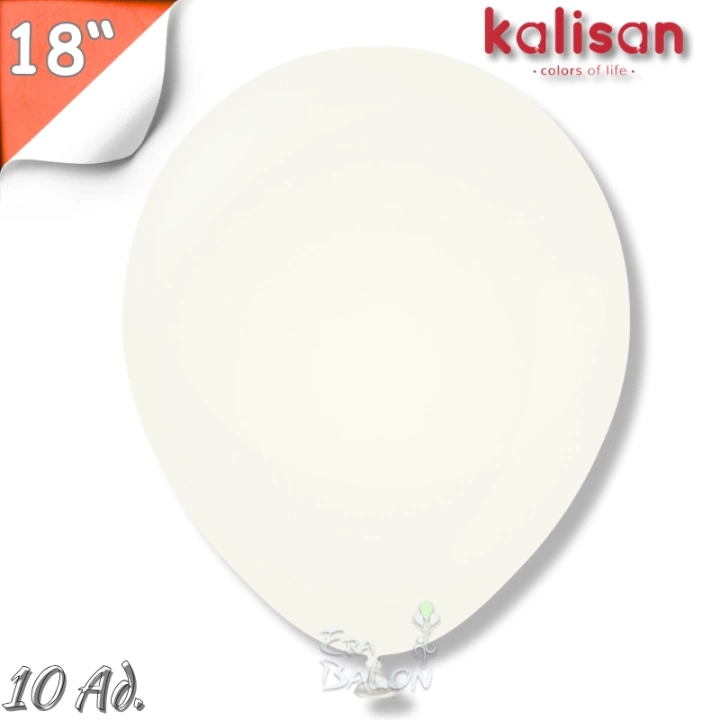 Retro 18 Balon Jumbo Kalisan Beyaz 10lu (White)