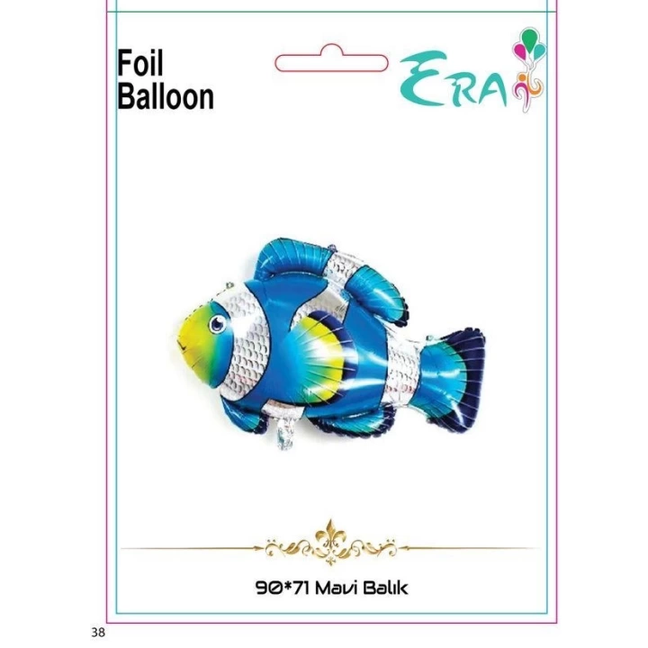 Folyo Balon Era Çin 90*71 Cm Balık Mavi