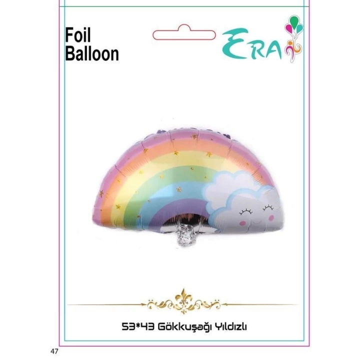 Folyo Balon Era Çin 53*43 Cm Gökkuşağı Yıldızlı