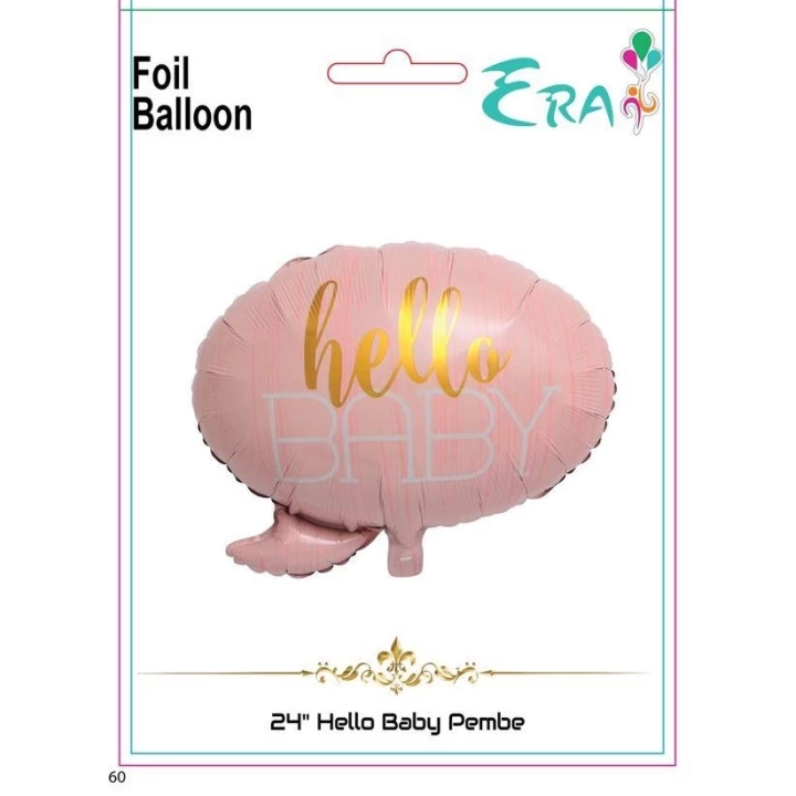 Folyo Balon Era Çin 24 Hello Baby Pembe