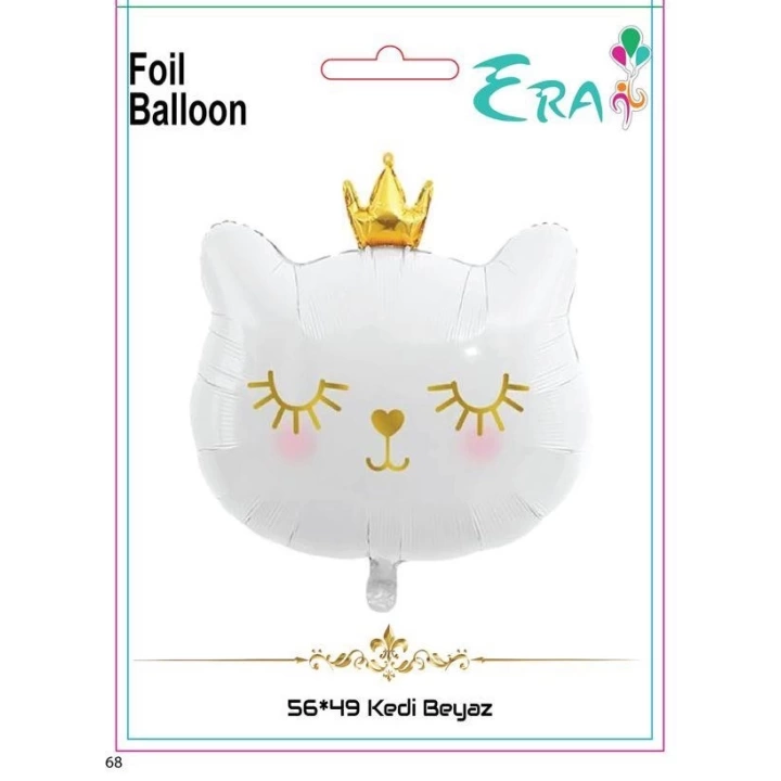 Folyo Balon Era Çin 56*49 Cm Kedi Beyaz