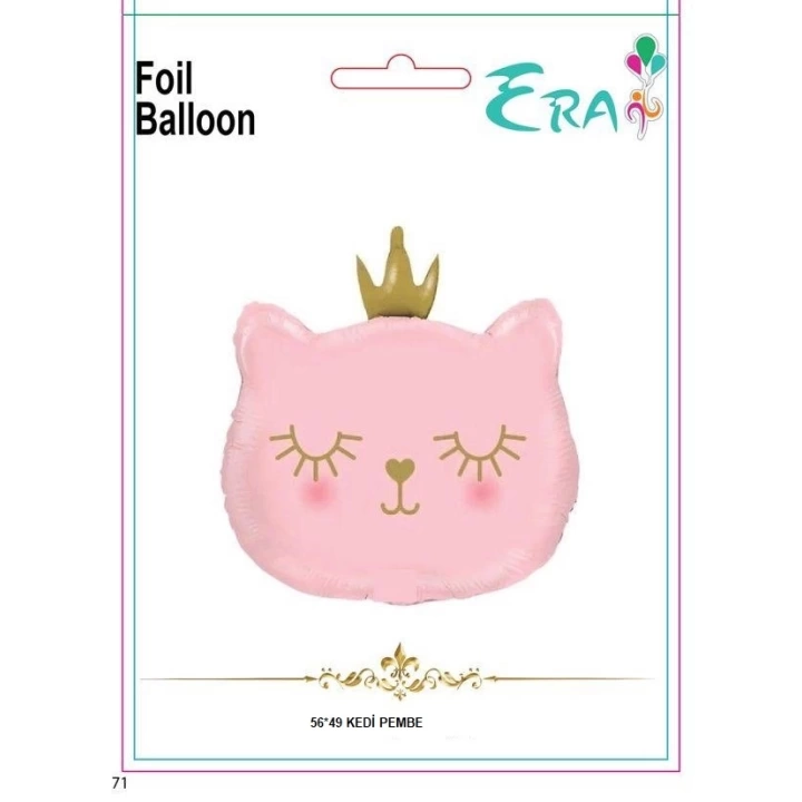 Folyo Balon Era Çin 56*49 Cm Kedi Pembe