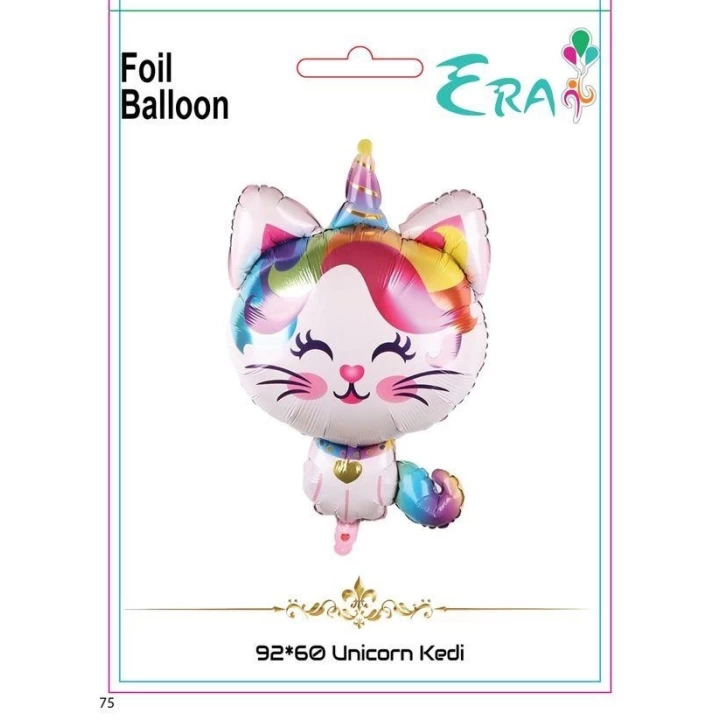 Folyo Balon Era Çin 92*60 Cm Unıcorn Kedi