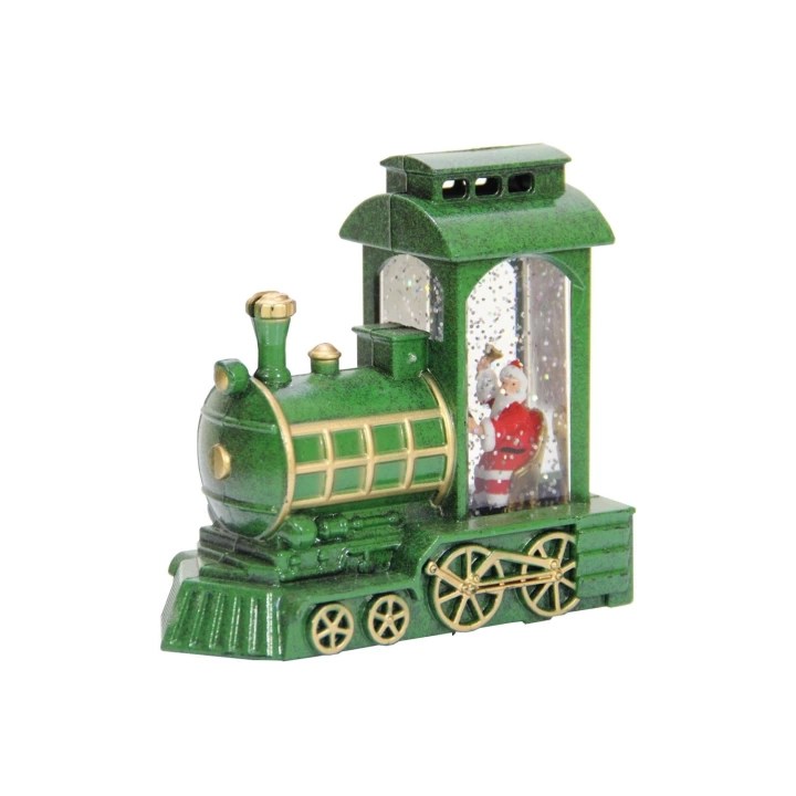 Küre Yeşil Tren Noel Baba Işıklı 11 Cm