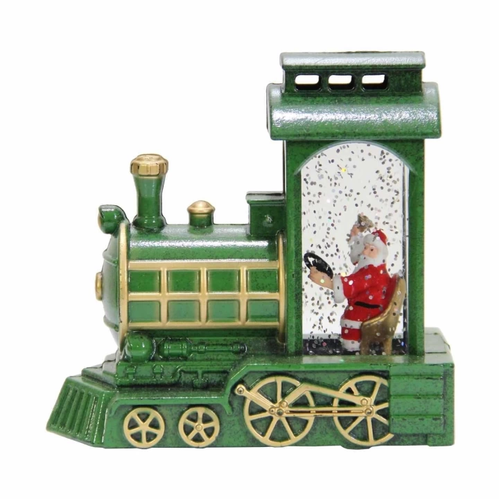 Küre Yeşil Tren Noel Baba Işıklı 11 Cm